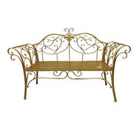 Metal Outdoor Bench with Backrest & Armrests - Versatile Patio, Garden, Porch & Indoor Seating - Available in 15 Colors for Backyard, Lawn & Park Use