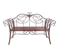 Metal Outdoor Bench with Backrest & Armrests - Versatile Patio Park Seating for Garden, Porch, Balcony, Backyard, Indoor Use - Available in 15 Colors (Color: L)