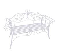 Metal Outdoor Bench with Backrest - Comfortable Patio Park Bench with Armrests for Garden, Lawn, Balcony, Backyard & Indoor Use - Available in 15 Colors (Color: B)