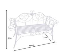 Metal Outdoor Bench with Backrest - Stylish Patio Park Bench with Armrests for Garden, Porch, Balcony & Backyard - 15 Color Options Available