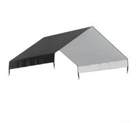 Metal outdoor chicken enclosure with secure locking and scratch-resistant polyethylene roof cover, designed to against weather and provide a spacious living room