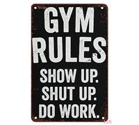 Metal Outdoor Gym Rules Sign - Home Decor for Cafes, Office, Store, Pubs, Club - Retro Wall Art Tin Sign for Room Cave Bar - Vintage Gift - 8x12 Inch