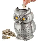 Metal Owl Money Box - Decorative Coin Container for Adults, Home Saving, Allowance Management, Desk Organization and Daily Financial Planning