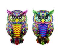 Metal Owl Wall Decor 2 Pack - Unique Outdoor Wall Art for Home & Garden, Weather-Resistant Hanging Decoration with Easy Hooks for Patio, Balcony, Living Room
