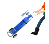 Metal Oxygen Tank Cart with Wheels - Portable Home Oxygen Carrier for D/E Cylinders | Fits Standard 4.75 Easy Mobility & Compact Storage