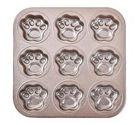 Metal Pan for Baking Standard 9 Cup Nonstick Cupcake Pan with Handle Odorless Metal Baking for Egg Cupcakes Pan for Baking Little Rabbit Footprints Pig Shaped Mini Cake Pan (Brown4, One Size)