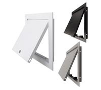 Metal Panel with Lock，Paintable Wall/Ceiling Access Door，Metal Inspection Escape Door，Multi-Functional Embedded，Easy to Install，Tool-Free Installation(Black,40x55cm)