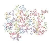 Metal Paper Clips Bookmark Holder Cute Sitting Dog 60pcs