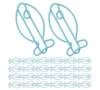 Metal Paper Clips Fish Shaped 60pcs for Documents and Study Notes | Blue Decorative Stationery, Firm Grip for Photo Prints, School Use, Giftable Set for Students