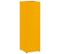 Metal Parasol Holder with Storage in Mustard 15.5 x 15.5 x 49 cm Rectangular Umbrella Stand for Hallway and Entrance Area with Drip Tray and Storage Space for Office and Organisation