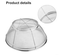 Metal Pasta Strainer 24.5cm Diameter Heavy Duty(21.5cm) | Ultra-fine mesh, blocks small grains, perfect for pasta rice quinoa, stainless steel, 24.5cm size