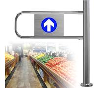 Metal Pedestrian Swing Gate, 1-Way Automatic Closing Safety Gate for Warehouse, Library, and Supermarket Entrances, Right Hand 70x100cm