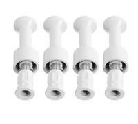 Metal Pegboard Hook round Wall Hanger with Screws and Nuts White 4pcs | Pre-embedded Locking Design, Smooth Rounded Edges, Protects Delicate Items, Fits Utility Rooms and Workbench Organization