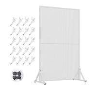 Metal Pegboard Kit - Cold-Rolled Steel nizer with 20 Hooks & 4 Wheels - Versatile Wall Storage for Garage, Craft Room, Office & Workshop - 40x120cm (White)