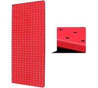 Metal Pegboard Panel - Wall Mounted Tool nizer & Shelf for Garage Home Office Workshop & Shed - DIY Storage System Craft nizer in Red - Space-Saving Solution