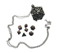 Metal Pendant Necklace - Tiny Dice Hollow Necklace, Lightweight Decorative Jewellery Necklaace for Women and Men, Stylish Pendant for Parties, Weddings, Ceremonies, Casual Wear, Fashion Accessories