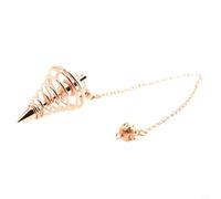 Metal Pendulum for Spiritual Dowsing and Divination Tools, Spiral Cone Copper Sensor with 17.5 cm Chain, Rust Resistant for Beginners and Professionals (Silver)(Rose Gold)