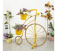 Metal Penny Farthing Bicycle Plant Stand Garden Planter Holds 2 Plant Pots Garden Bike Flower Pot GIFT,Yellow