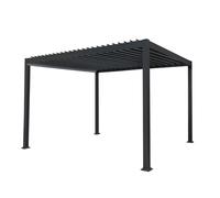 Monstershop Anthracite Aluminium Pergola - 3M X 4M In Grey Grey