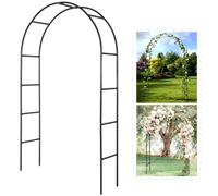Metal Pergola Arbor,7.5 Feet Wide x 6.4 Feet High or 4.6 Feet Wide x7.9 Feet High,Assemble Freely 2 Sizes,for Various Climbing Plant Wedding Garden Arch Bridal Party Decoration Wide Arbor