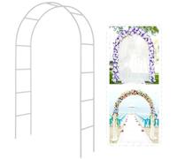 Metal Pergola Arbor,Wedding Arch 7.5 Feet Wide x 6.4 Feet High or 4.6 Feet Wide x 7.9 Feet High,Assemble Freely 2 Sizes,Lightweight Garden Bridal Party Decoration White Arbor
