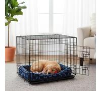 Metal Pet Cage Foldable Dog Crate - Portable Puppy Training Carrier with Secure Lock - Strong Wire Kennel for Dogs & Cats - Easy to Assemble & Clean (48 Inch (120 x 75 x 79cm))