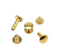 Metal Phillips Head Post Nail, 10pcs Solid Brass Rivets 3-25mm for Leather Craft(Cambered Head 10pcs,11mm)