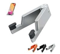 Metal Phone Stand for Desk, Foldable Aluminum Tablet Holder for Laptop, Portable Universal Dock for All Phone, Compatible with Horizontal & Vertical Viewing (Silvery)