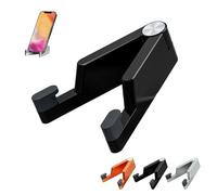 Metal Phone Stand for Desk, Foldable Aluminum Tablet Holder for Laptop, Portable Universal Dock for All Phone, Compatible with Horizontal & Vertical Viewing (Black)