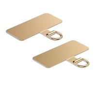 Metal Phone Tether Tab for iPhone, Cell Phone Lanyard Patch, Phone Strap Replacement Part for All Full Phone Cases (Champagne Gold*2)