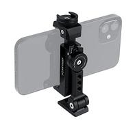 Metal Phone Tripod Mount+Rotating Cold Shoe 360 Rotate and Tilt Angles,Compatible with iPhone Smartphone Holder Adapter, Desktop Tripod for Cell Phone,Video Live Streaming Vlogging Rig
