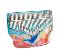 Metal Piano Keys Kalimba Thumb Piano Crystal Acrylic Clear Sound Quality, for Music Enlightenment, Music Teaching Finger Piano(Blue,34keys)