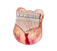 Metal Piano Keys Kalimba Thumb Piano Crystal Acrylic Clear Sound Quality, for Music Enlightenment, Music Teaching Finger Piano(Orange,17keys)