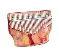 Metal Piano Keys Kalimba Thumb Piano Crystal Acrylic Clear Sound Quality, for Music Enlightenment, Music Teaching Finger Piano(Orange,34keys)