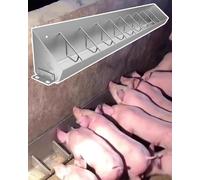 Metal Pig Feeder 5 8 10 Hole, Heavy Duty Hog Feeders Trough for Farm Livestock, No Waste Baby Pigs Feeding Pan, Cattle Pig Bowl Easy Installation(10 Card Slots)