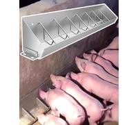 Metal Pig Feeder 5 8 10 Hole, Heavy Duty Hog Feeders Trough for Farm Livestock, No Waste Baby Pigs Feeding Pan, Cattle Pig Bowl Easy Installation(8 Card Slots)