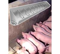 Metal Pig Feeder, Heavy Duty Hog Feeders Trough for Livestock, Ground/Hanging Mount, Easy Installation for Swine Farms and Chicken Feeding
