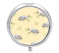 Metal Pill Box Cute Koala Bears Pill Box 3 Grids with Mirror Portable Round Moisture Distributor Storage Box Unique Gift