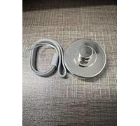 Metal Pill Box Lid with Strap, Silver Tone Replacement Cap
