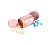 Metal Pill Box Pill Case 2 Times a Day - Daily Pill Container Portable Travel Medicine Holder for Pocket Purse Medicine Organizer for Vitamin/Fish Oil/Supplements