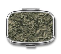 Metal Pill Case Portable 2 Compartment Small Military Woods Camouflage Pill Organizer for Purse Pocket Square Compact Travel Pill Box with Mirror Pill Container for Vitamins Medicine Holder
