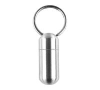 Metal Pill Container - Portable Medicine Carrying Key Ring | Waterproof Pill Box Stainless Steel Case Travel Container Key Connectors
