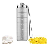 Metal Pill Organizer - Weekly Tablets Compartments Container, 7-Day Stackable Aluminum Alloy, Waterproof Airtight Seal, Heavy Duty Moisture Proof Protection | Portable Pill Box for Women Men Ad