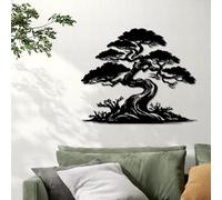 Metal Pine Tree Wall Art-Japanese-Inspired Nature Wall Decor-Rust-Resistant Pine Tree Decor for Indoor & Outdoor Spaces(23.6 * 19.7 inchs)