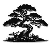 Metal Pine Tree Wall Art-Japanese-Inspired Nature Wall Decor-Rust-Resistant Pine Tree Decor for Indoor & Outdoor Spaces