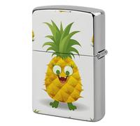 Metal Pineapple Lighter Case Windproof Flip Top Lighter Sleeve Double Sided Vintage Cool Cigarette Pouch Holder Reusable Pocket Protective Cover Men Gifts for Boyfriend Husband