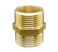 Metal Pipe Coupler Brass Pneumatic Pipe Joint, Hex Nipple Fitting Fast Adapter 1/8 1/4 3/8inch BSP Male 1pc(3/8inch)