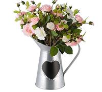 Metal Pitcher Jug Vase Floral Display Vase with Chalkboard Heart Rustic Shabby Chic Wedding Annviersary Autumn Home Décor Gift