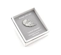 Metal Planet Angel Wing Miniature Keepsake Token presented in a Gift Box with 'Always with You' Printed Message