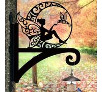 Metal Plant Hangers, Outdoor Hanging Basket Bracket, Wall Mounted Plant Hooks, for Plants, Bird Feeders, Wind Chimes, Lanterns(Fairy 4)